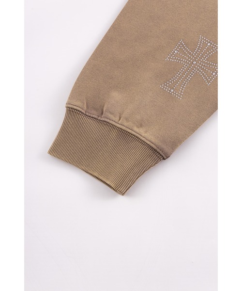 UNKNOWN LONDON（アンノウン・ロンドン）の「ジップフーディ｜Outline Cross Rhinestone Zip Hoodie｜Unknown London（パーカー・メンズ・レッド/ブラック/ベージュ・MEDIUM/LARGE/X-LARGE/SMALL）」の22枚目の写真