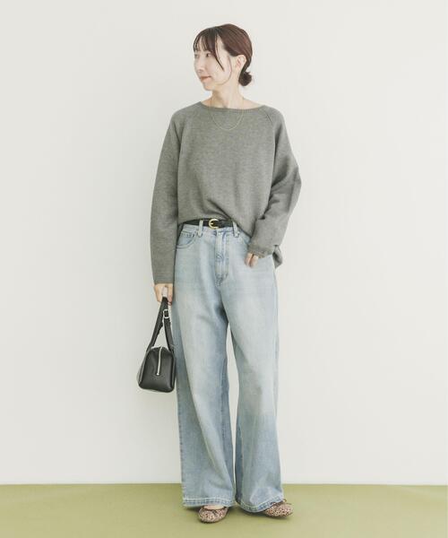 ITEMS URBANRESEARCH（アイテムズ アーバンリサーチ）の「『洗濯可』クルーネックラグランニット（ニット/セーター・レディース・ベージュ/ネイビー/グレー/ライトピンク/レッド・FREE）」の9枚目の写真