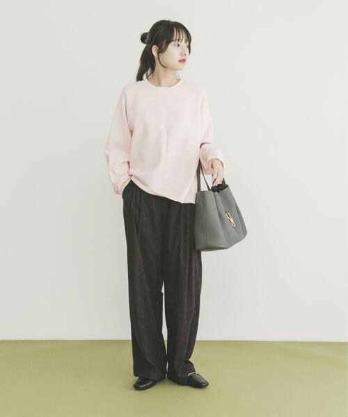 ITEMS URBANRESEARCH（アイテムズ アーバンリサーチ）の「『洗濯可』クルーネックラグランニット（ニット/セーター・レディース・ベージュ/ネイビー/グレー/ライトピンク/レッド・FREE）」の16枚目の写真