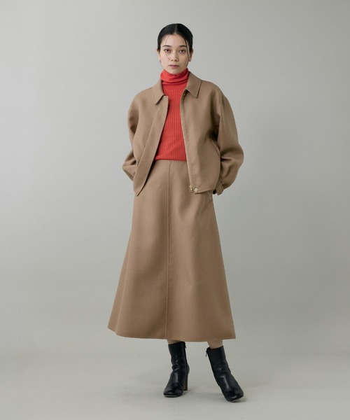 INED（イネド）の「梳毛接結リバー ダブルフェイスブルゾン【セットアップ対応】（ブルゾン・レディース・キャメル/チェック・9号/7号）」の9枚目の写真