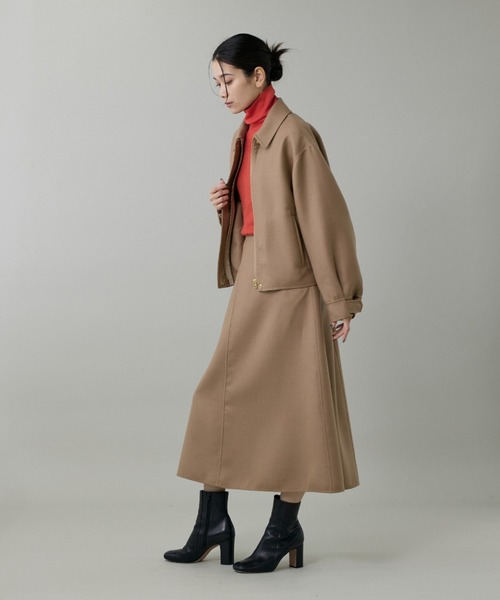 INED（イネド）の「梳毛接結リバー ダブルフェイスブルゾン【セットアップ対応】（ブルゾン・レディース・キャメル/チェック・9号/7号）」の11枚目の写真