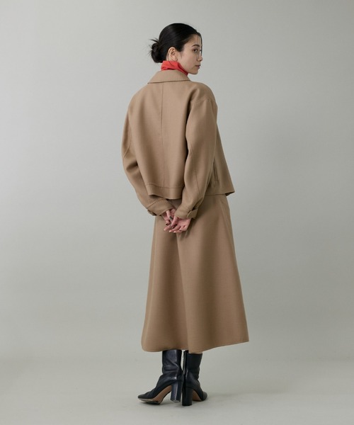 INED（イネド）の「梳毛接結リバー ダブルフェイスブルゾン【セットアップ対応】（ブルゾン・レディース・キャメル/チェック・9号/7号）」の12枚目の写真