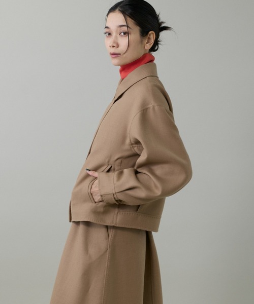 INED（イネド）の「梳毛接結リバー ダブルフェイスブルゾン【セットアップ対応】（ブルゾン・レディース・キャメル/チェック・9号/7号）」の14枚目の写真