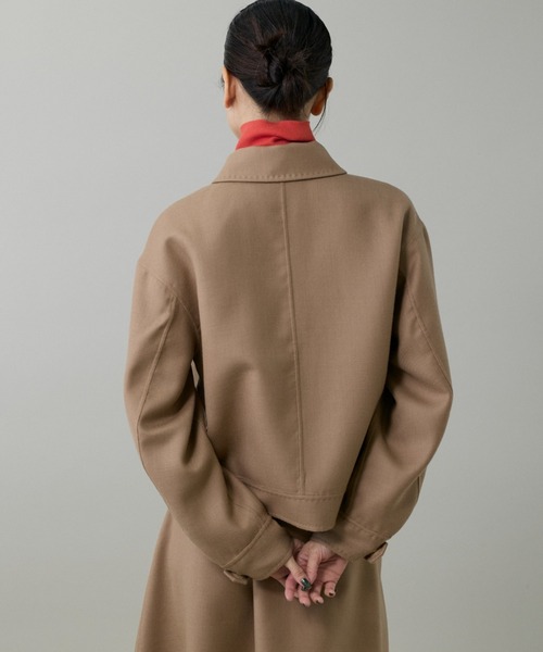 INED（イネド）の「梳毛接結リバー ダブルフェイスブルゾン【セットアップ対応】（ブルゾン・レディース・キャメル/チェック・9号/7号）」の15枚目の写真