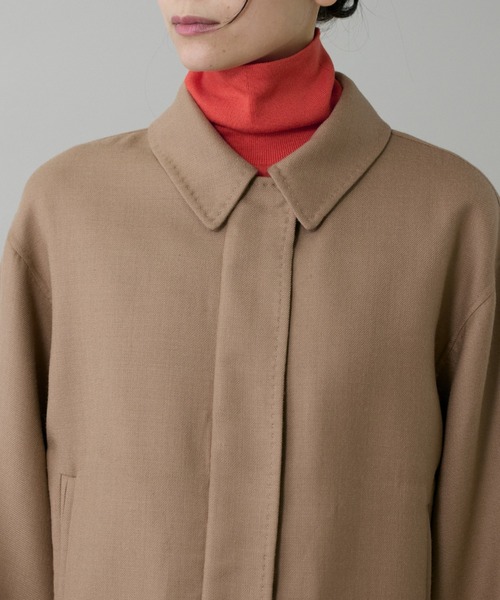 INED（イネド）の「梳毛接結リバー ダブルフェイスブルゾン【セットアップ対応】（ブルゾン・レディース・キャメル/チェック・9号/7号）」の16枚目の写真