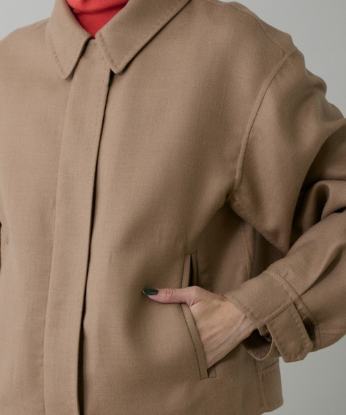 INED（イネド）の「梳毛接結リバー ダブルフェイスブルゾン【セットアップ対応】（ブルゾン・レディース・キャメル/チェック・9号/7号）」の17枚目の写真