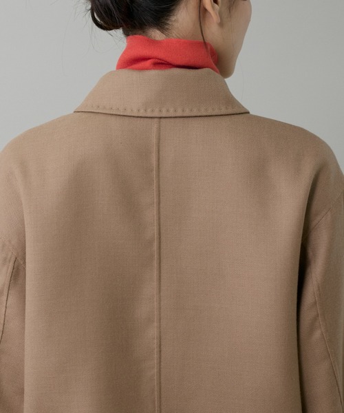 INED（イネド）の「梳毛接結リバー ダブルフェイスブルゾン【セットアップ対応】（ブルゾン・レディース・キャメル/チェック・9号/7号）」の20枚目の写真