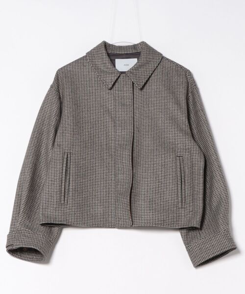 INED（イネド）の「梳毛接結リバー ダブルフェイスブルゾン【セットアップ対応】（ブルゾン・レディース・キャメル/チェック・9号/7号）」の22枚目の写真