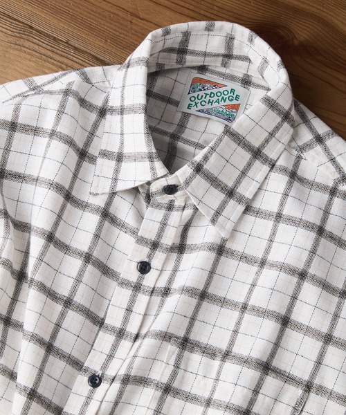 OUTDOOR EXCHANGE（アウトドアエクスチェンジ）の「【OUTDOOR EXCHANGE/アウトドアエクスチェンジ】チェックネルシャツ（シャツ/ブラウス・メンズ・ブラック/ホワイト・LARGE/MEDIUM）」の10枚目の写真