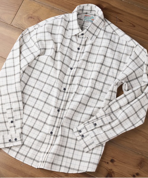 OUTDOOR EXCHANGE（アウトドアエクスチェンジ）の「【OUTDOOR EXCHANGE/アウトドアエクスチェンジ】チェックネルシャツ（シャツ/ブラウス・メンズ・ブラック/ホワイト・LARGE/MEDIUM）」の15枚目の写真
