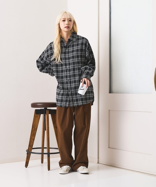 OUTDOOR EXCHANGE（アウトドアエクスチェンジ）の「【OUTDOOR EXCHANGE/アウトドアエクスチェンジ】チェックネルシャツ（シャツ/ブラウス・メンズ・ブラック/ホワイト・LARGE/MEDIUM）」の20枚目の写真