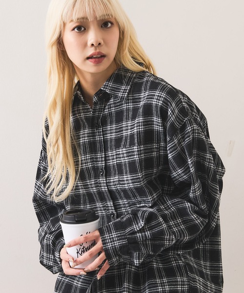 OUTDOOR EXCHANGE（アウトドアエクスチェンジ）の「【OUTDOOR EXCHANGE/アウトドアエクスチェンジ】チェックネルシャツ（シャツ/ブラウス・メンズ・ブラック/ホワイト・LARGE/MEDIUM）」の21枚目の写真
