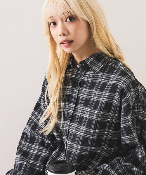 OUTDOOR EXCHANGE（アウトドアエクスチェンジ）の「【OUTDOOR EXCHANGE/アウトドアエクスチェンジ】チェックネルシャツ（シャツ/ブラウス・メンズ・ブラック/ホワイト・LARGE/MEDIUM）」の12枚目の写真