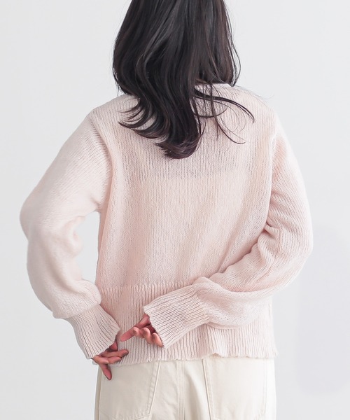 for/c(フォーシー)の「ふわふわニットカーディガン【サスティナブル】(ニット/セーター・レディース・チャコール/ピンク/ライトグレー・L/M)」の6枚目の写真