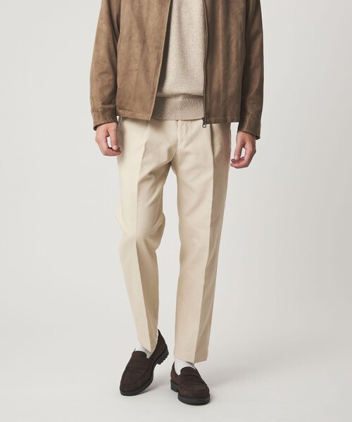 green label relaxing（グリーンレーベルリラクシング）の「DC コットン 1プリーツ ストレート ドレスチノ パンツ（チノパンツ・メンズ・オフホワイト/モカ・M/L/S/XL）」の2枚目の写真