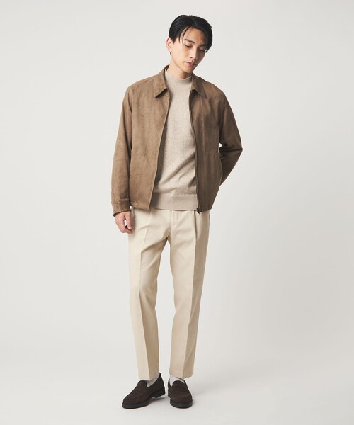 green label relaxing（グリーンレーベルリラクシング）の「DC コットン 1プリーツ ストレート ドレスチノ パンツ（チノパンツ・メンズ・オフホワイト/モカ・M/L/S/XL）」の3枚目の写真