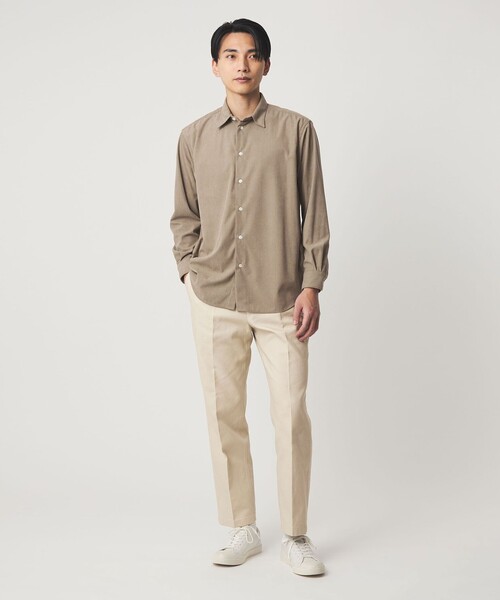 green label relaxing（グリーンレーベルリラクシング）の「DC コットン 1プリーツ ストレート ドレスチノ パンツ（チノパンツ・メンズ・オフホワイト/モカ・M/L/S/XL）」の6枚目の写真