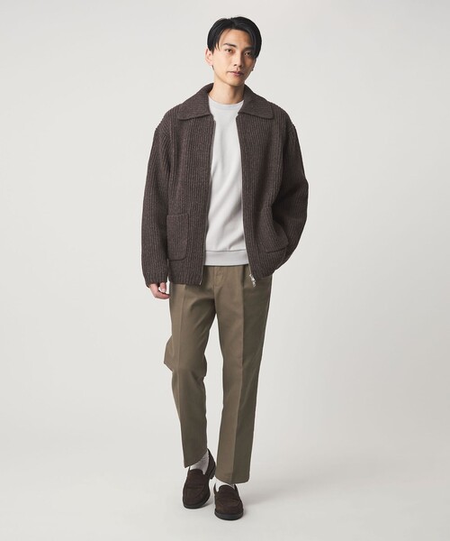 green label relaxing（グリーンレーベルリラクシング）の「DC コットン 1プリーツ ストレート ドレスチノ パンツ（チノパンツ・メンズ・オフホワイト/モカ・M/L/S/XL）」の9枚目の写真