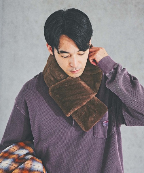 BAYFLOW（ベイフロー）の「[リバーシブル]差し込みコーデュロイマフラー/ファー（ストール/ショール・メンズ・グレー/ブラウン/ブラック/その他1・FREE）」の11枚目の写真