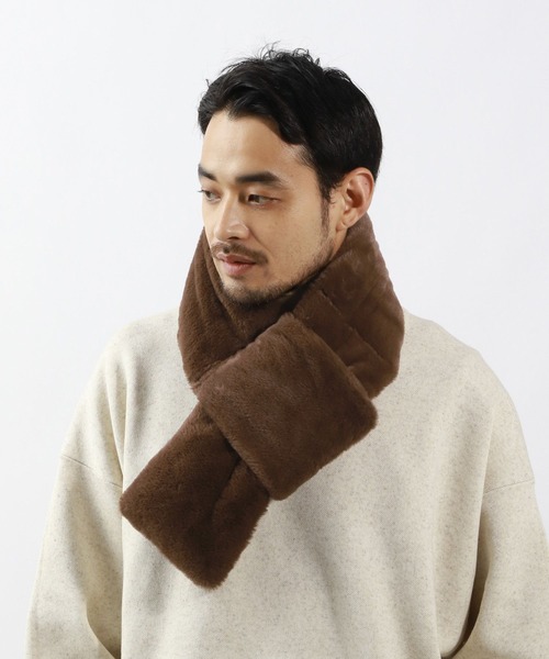 BAYFLOW（ベイフロー）の「[リバーシブル]差し込みコーデュロイマフラー/ファー（ストール/ショール・メンズ・グレー/ブラウン/ブラック/その他1・FREE）」の12枚目の写真