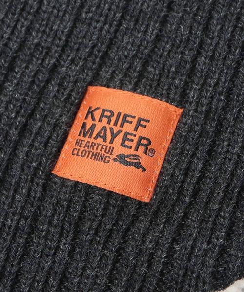 KRIFF MAYER(クリフメイヤー)の「裏ボア ジャガードニットワッチ 耳当て付き ポンポン ニット帽(ニットキャップ/ビーニー・メンズ・ブラック/ベージュ・FREE)」の10枚目の写真