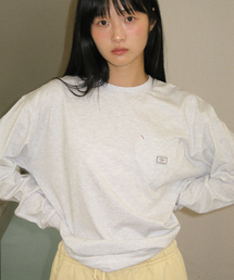 RONRON（ロンロン）の「ハートポケットオーバーフィットロングスリーブTシャツ ホワイトメランジ（Tシャツ/カットソー）」