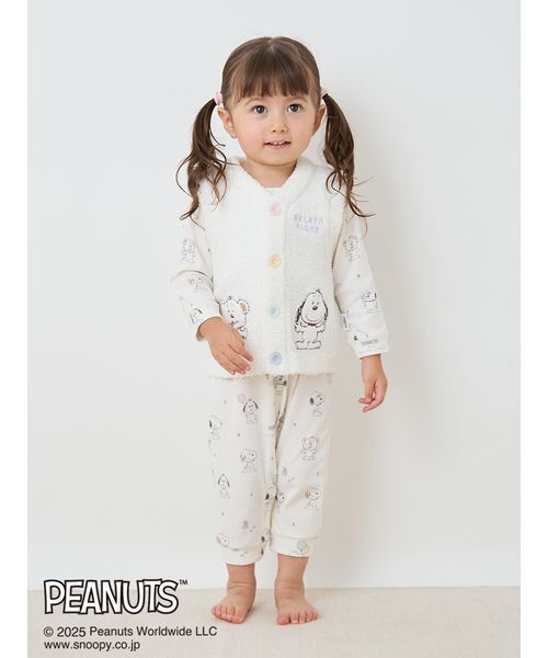 gelato pique(ジェラートピケ)の「【PEANUTS PUPPIES】【BABY】総柄ロングパンツ(その他ベビーウェア・キッズ・クリーム・80)」の3枚目の写真