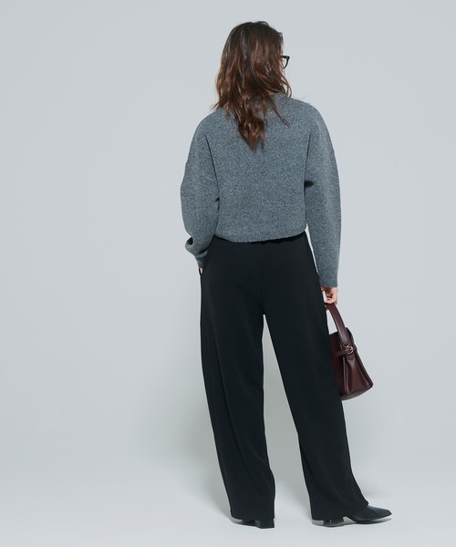 coca（coca）（コカ）の「【DAILY WARM】裏起毛ソフトスウェットワイドパンツ（スウェットパンツ・レディース・ブラック/アイボリー・L/S/M）」の4枚目の写真