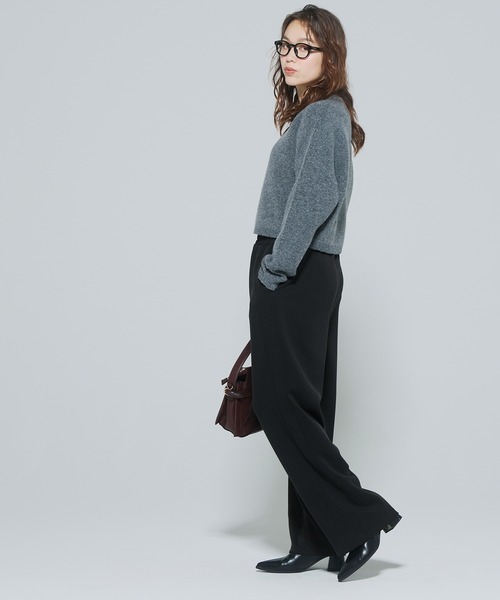 coca（coca）（コカ）の「【DAILY WARM】裏起毛ソフトスウェットワイドパンツ（スウェットパンツ・レディース・ブラック/アイボリー・L/S/M）」の6枚目の写真