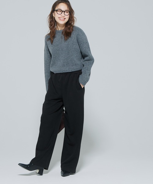 coca（coca）（コカ）の「【DAILY WARM】裏起毛ソフトスウェットワイドパンツ（スウェットパンツ・レディース・ブラック/アイボリー・L/S/M）」の7枚目の写真