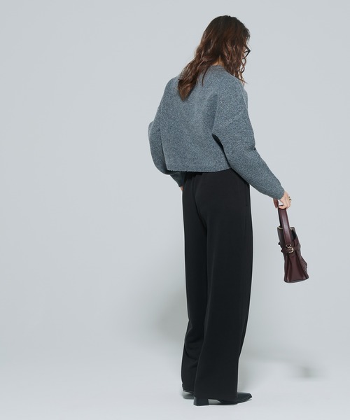 coca（coca）（コカ）の「【DAILY WARM】裏起毛ソフトスウェットワイドパンツ（スウェットパンツ・レディース・ブラック/アイボリー・L/S/M）」の8枚目の写真