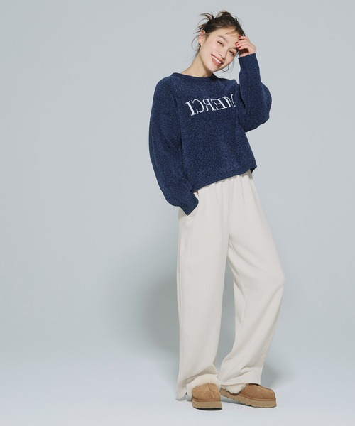 DAILY WARM】裏起毛ソフトスウェットワイドパンツ（スウェットパンツ