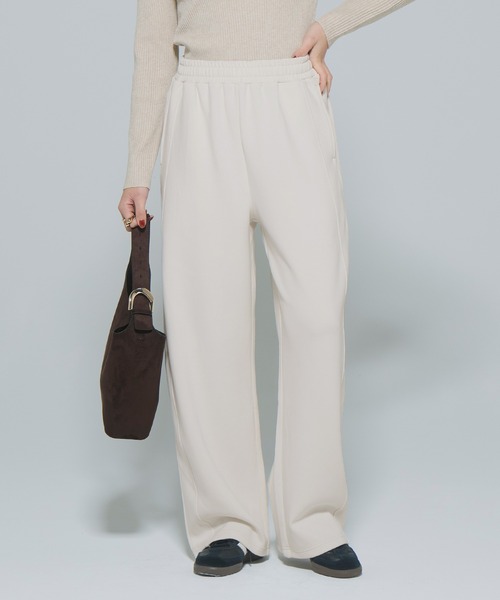 coca（coca）（コカ）の「【DAILY WARM】裏起毛ソフトスウェットワイドパンツ（スウェットパンツ・レディース・ブラック/アイボリー・L/S/M）」の12枚目の写真