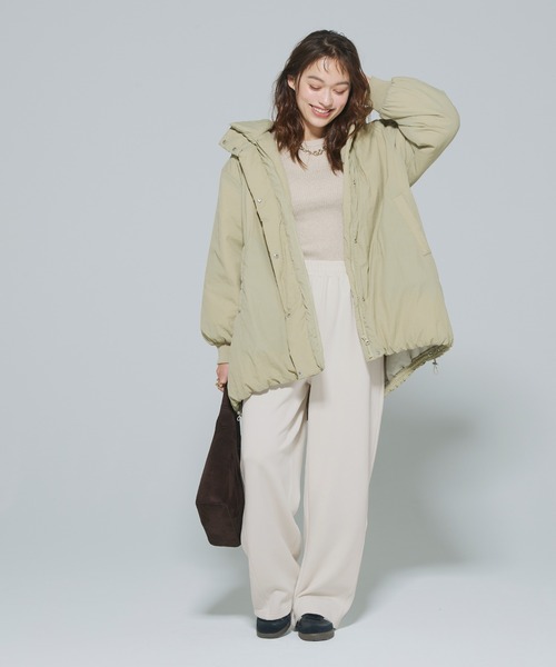 coca（coca）（コカ）の「【DAILY WARM】裏起毛ソフトスウェットワイドパンツ（スウェットパンツ・レディース・ブラック/アイボリー・L/S/M）」の13枚目の写真