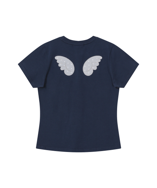 BAUF（バウフ）の「エンジェルウィングスリムフィットTシャツ[ネイビー]（Tシャツ/カットソー・レディース・その他・FREE）」の3枚目の写真