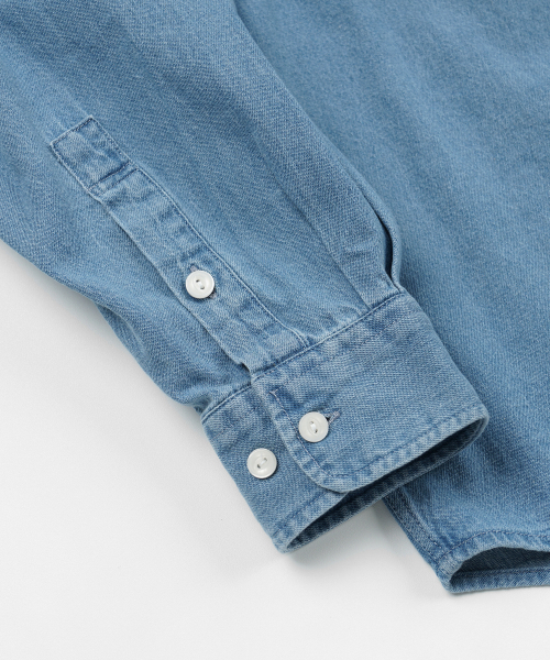 FRIZMWORKS(フリズムワークス)の「BLEACH DENIM UTILITY SHIRT _ MID BLUE(シャツ/ブラウス・メンズ・その他・SMALL/MEDIUM/LARGE/X-LARGE)」の7枚目の写真