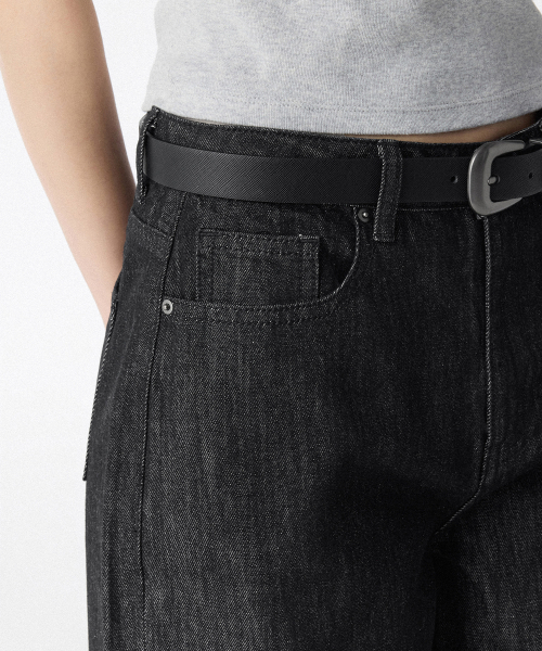 MUSINSA STANDARD WOMAN（ムシンサスタンダードウーマン）の「ウィメンズワイドデニムパンツ[ローブラック]（デニムパンツ・レディース・その他・32/30/23/24/25/26/27/28/29）」の5枚目の写真