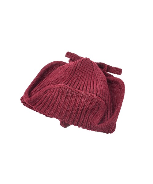 ROSE BUD(ローズバッド)の「ROSEBUD FLIGHT KNIT CAP(ニットキャップ/ビーニー・レディース・ブラック/オフホワイト/バーガンディー・ONE SIZE)」の12枚目の写真