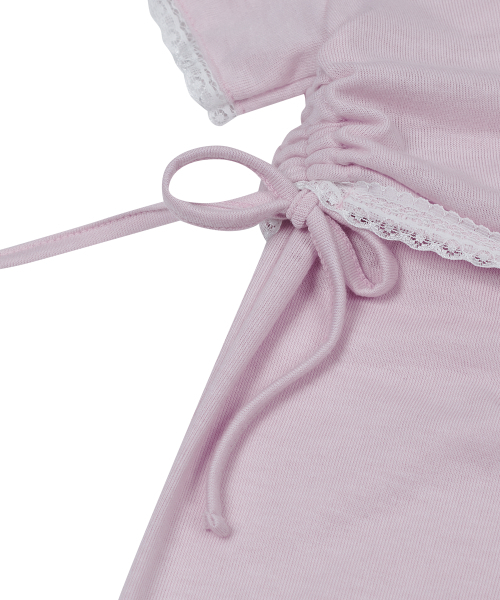 TYPESERVICE（タイプサービス）の「Layered Lace Slit Top [Pink]（Tシャツ/カットソー・レディース・その他・FREE）」の2枚目の写真
