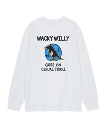 バードグラフィックロングスリーブTシャツホワイト