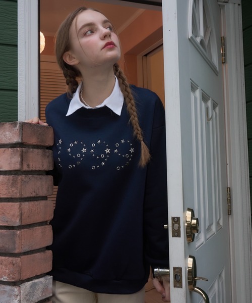 Birthday room（バースデイルーム）の「1999ロゴスタッズスウェット/1999 logo studs sweat（スウェット・レディース・グレー/ネイビー・FREE）」の7枚目の写真