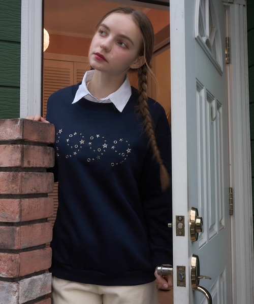 Birthday room（バースデイルーム）の「1999ロゴスタッズスウェット/1999 logo studs sweat（スウェット・レディース・グレー/ネイビー・FREE）」の8枚目の写真