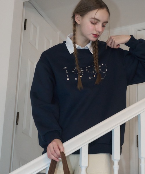 Birthday room（バースデイルーム）の「1999ロゴスタッズスウェット/1999 logo studs sweat（スウェット・レディース・グレー/ネイビー・FREE）」の16枚目の写真