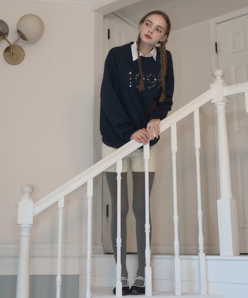 Birthday room（バースデイルーム）の「1999ロゴスタッズスウェット/1999 logo studs sweat（スウェット・レディース・グレー/ネイビー・FREE）」の21枚目の写真