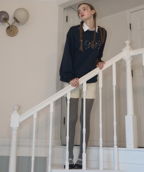 Birthday room（バースデイルーム）の「1999ロゴスタッズスウェット/1999 logo studs sweat（スウェット・レディース・グレー/ネイビー・FREE）」の22枚目の写真