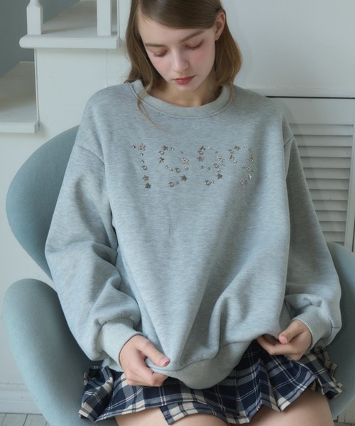 Birthday room（バースデイルーム）の「1999ロゴスタッズスウェット/1999 logo studs sweat（スウェット・レディース・グレー/ネイビー・FREE）」の4枚目の写真