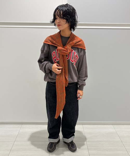 MARKEY'S(マーキーズ)の「ミックスニットマフラービーニー(ニットキャップ/ビーニー・レディース・ライトグリーン/オレンジ・160cm)」の18枚目の写真