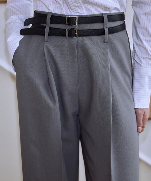 ROSEFRANTZ（ロゼフランツ）の「Two Belt Wide Slacks [Gray]（スラックス・レディース・アッシュグレー・FREE）」の2枚目の写真