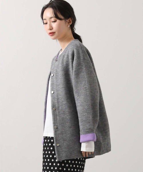 Gready Brilliant（グレディブリリアン）の「ダブルフェイスニットコート（ニット/セーター・レディース・グレー/ライトベージュ・FREE）」の8枚目の写真