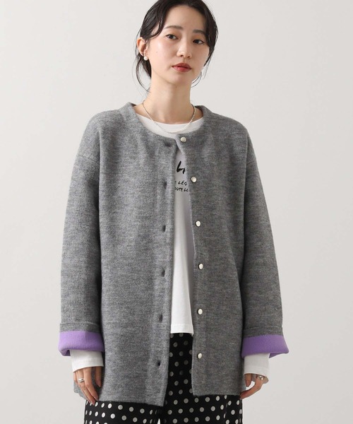 Gready Brilliant（グレディブリリアン）の「ダブルフェイスニットコート（ニット/セーター・レディース・グレー/ライトベージュ・FREE）」の10枚目の写真